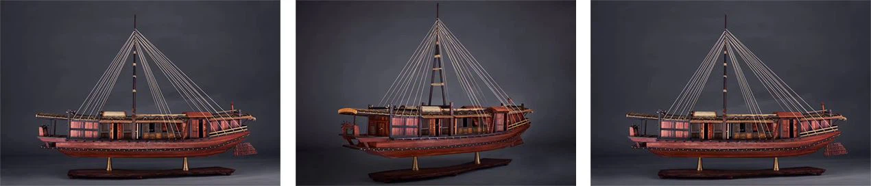 handmade wooden boat model